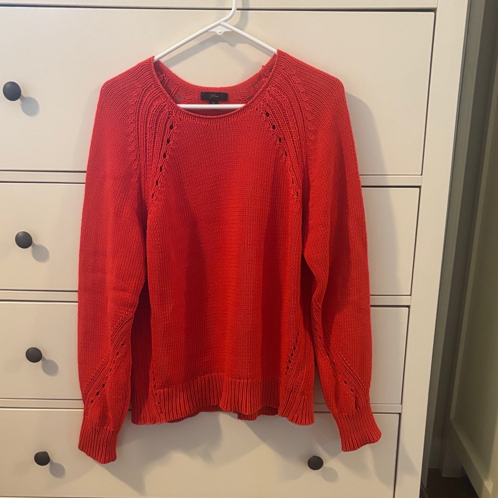 J. Crew Vibrant Red Crew Neck Sweater